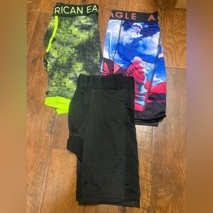 Three vintage AE flex boxerbriefs.  Size small.  9”